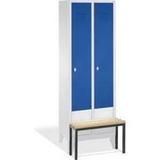 Blu Organizzazione Abiti Garderobenschrank H1850xB610xT500/820 mm Grau/Blau 2 Abt. Armadio