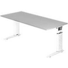 180x80 skrivbord Hammerbacher Hammerbacher 180x80cm Grau/Weiß Schreibtisch