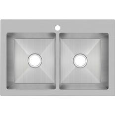 Kitchen Sinks PROFLO PFDM2B332291 Sault 33" Drop Undermount Double