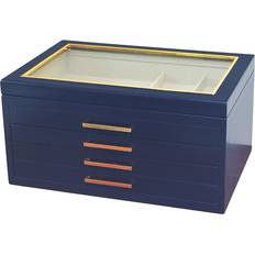 Blue Jewelry Boxes Pko Inc Contemporary Large Jewellery Box - Navy