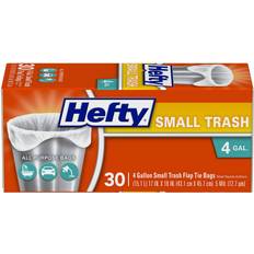 Hefty Small Trash Flap Tie Bag 4 Gal Capacity Gray 30 Count