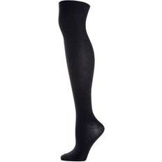 Underwear MeMoi Girls Over The Knee Flat Knit Uniform Socks Black 8-9