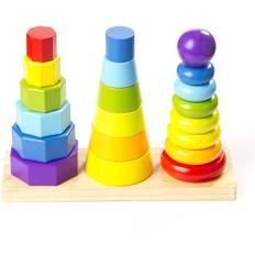 Stacking Toys Fat Brain Toys GeoPeg Stacking Tower