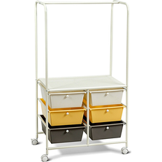 Trolley Tables Goplus Costway 6 Rolling Cart w/Hanging Trolley Table