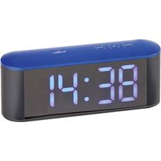 Atlanta alarm clock with led-display anthracite/blue 1133/5