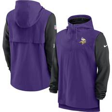 Men Jackets & Sweaters Nike Men's Purple/Black Minnesota Vikings Sideline Player Quarter-Zip Hoodie