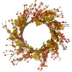 Orange Decorative Items Northlight 22 Berries Leaves Fall Harvest Wreath Decoration