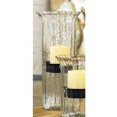 Glass Candles & Accessories CV838 7 Ribbed Glass Cylinder with Rustic Insert