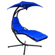 Hanging chair with stand Costway Hanging Stand Chaise Lounger Swing