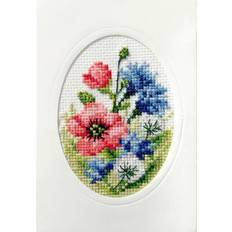 Needlework Kits Orchidea cross stitch kit: card: poppies