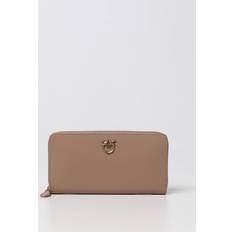 Pinko Portefeuille À Contour Zippé En Cuir - Beige