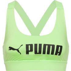 Donna - Verde Reggiseni Puma Fit Mid Impact Training Bra - Speed Green/Black