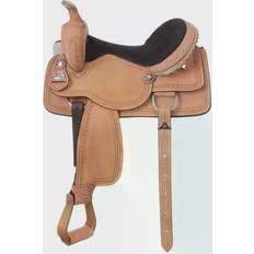 Beige Horse Saddles King Series Cowboy RO Barbwire Saddle 17inch