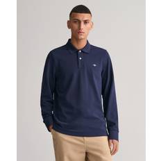 Gant 3XL Poloshirts Gant REG SHIELD LS PIQUE RUGGER Blå