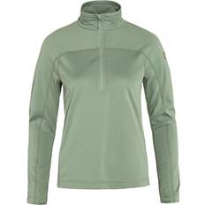 Fjällräven womens abisko lite half zip fleece top green sports