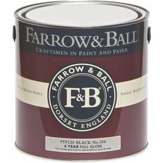 Farrow & Ball No.256 Wood Paint Pitch Black 2.5L