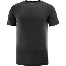 Salomon Trail running clothing T Shirt Cross Run SS Tee Deep Black for Men