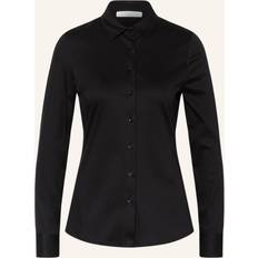 Dame - Jersey Skjorter Eterna Jersey Shirt Blouse - Black Plain