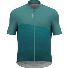 Homme - Turquoise Hauts de Couche de Base Odlo Maillot Imprimé Zeroweight Chill-Tec Aero Pour Homme - Bleu Clair