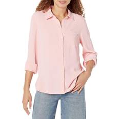 Tommy Hilfiger Pink Shirts Tommy Hilfiger Roll Tab-Aero Bridal Rose Women's Clothing Pink