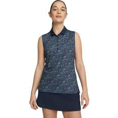 Golf - Women Polo Shirts Puma Liberty Womens Sleeveless Golf Polo, NAVY BLAZER 01