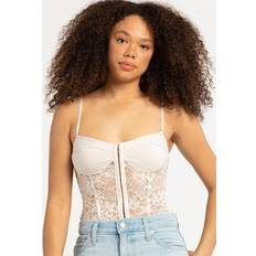 Grün Bodys Free People Night Rhythm Lace Bodysuit by Intimately at Ecru