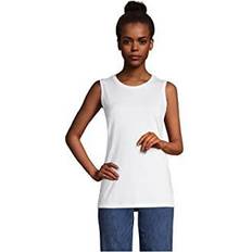 Lands' End L Sweaters Lands' End Women's Supima Cotton Crewneck Tank, Small, White