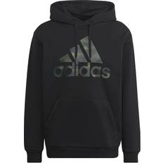 Adidas Essentials Camo Print French Terry Hoodie - Black