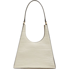 Staud Croc-Embossed Hobo Bag - Cream