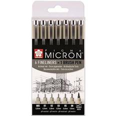 Pigma Micron 6 Fineliners + 1 Brush Pen