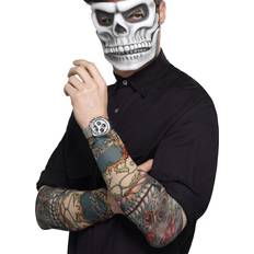 Make-up Smiffys 2x Tattoo sleeves Day of the Dead voor volwassenen