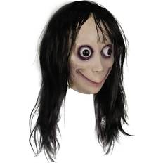 Halloween Facemasks Molezu Momo Horror Devil Mask with Long Hair