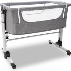 Grå Tremmesenge Børneværelse Asalvo Bed Side Crib Fold, Grå