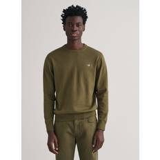 Gant Men's Mens Classic Cotton Crew Neck Jumper Green/301 Racing Green