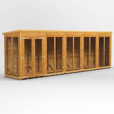 Power Wood Small Cabins power Pent Roof Summerhouse 20'x4' Golden (Building Area )