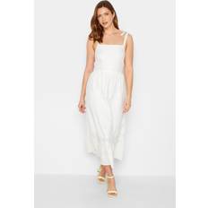 White broderie dress LTS tall white floral broderie anglaise cotton sundress