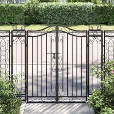 Metal Gates vidaXL Garden Gate Black 121x8x120 cm Wrought Iron