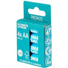 Deltaco Lithium 4 x AA Batterier