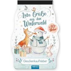 Aufkleber Trötsch Verlag Stickerblock Liebe Grüße aus dem Winterwald Geschenkaufkleber