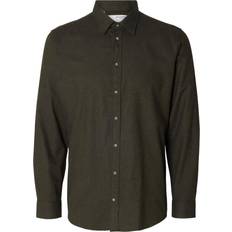 Selected Homme Flanellhemd Slim Fit Kent-Kragen - Grün
