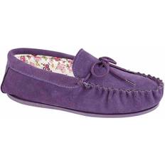 Purple - Women Slippers Mokkers LILY Ladies Suede Moccasins Purple: