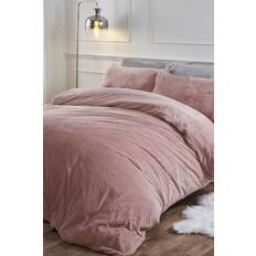 Sängkläder fleece Brentfords Waffle Fleece Påslakan Rosa (260x220cm)