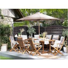 Garden & Outdoor Furniture Beliani 8 Acacia Garden Patio Dining Set