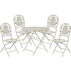 Métal Ensembles repas de patio Beliani 4 Metal Garden Patio Dining Set