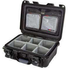 Nanuk 915 Waterproof Hard Case w/2-Pocket Lid Organizer and Padded Divider, Black