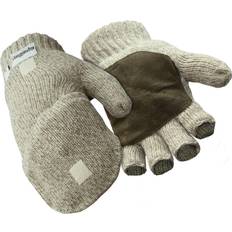 Brown - Women Mittens RefrigiWear Insulated Ragg Wool Convertible Mitten Gloves - Gray