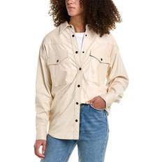 Leather Shirts Isabel Marant Etoile Off-White Berny Faux-Leather Shirt 20Ck Chalk FR