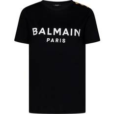 T-shirts Balmain Logo Print T-shirt - Black