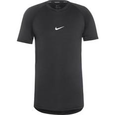 Slim T-shirts Nike Pro Men's Dri-FIT Tight Short Sleeve Fitness Top - Black/White