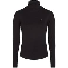 Tommy Hilfiger Viskose T-shirts Tommy Hilfiger Roll Neck Slim Long Sleeve T-Shirt - Black